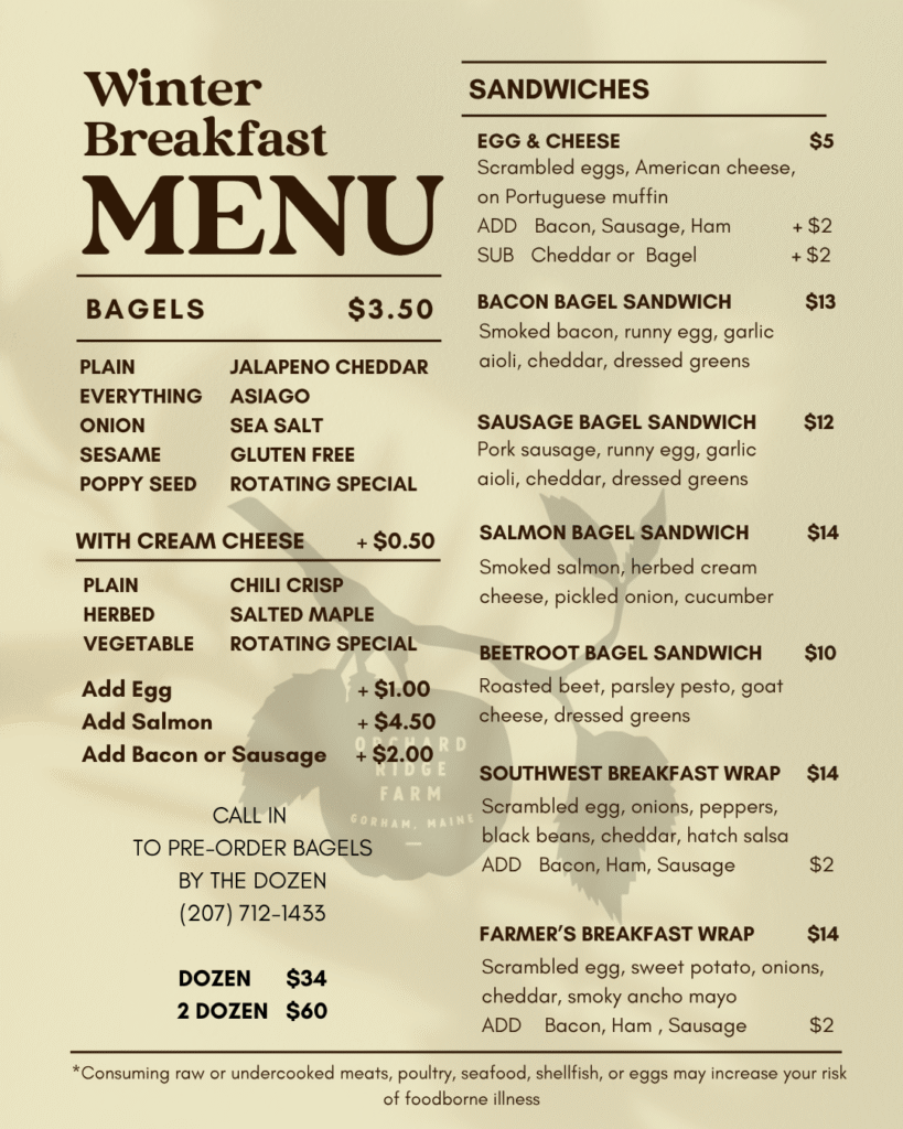 Winter 202526 Breakfast Menu