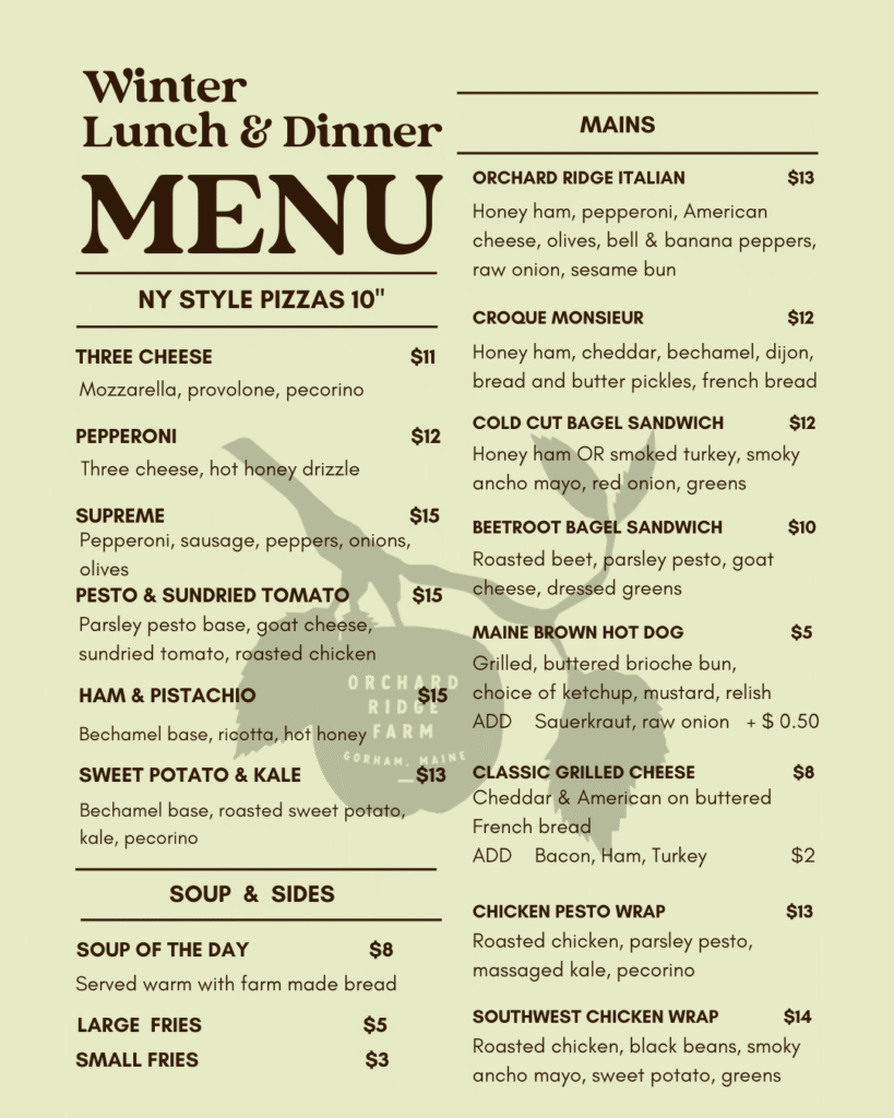 Winter 202526 Lunch Menu